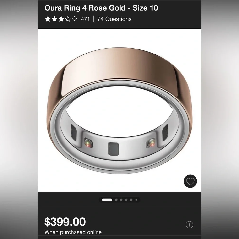 New Oura Ring4 Rose Gold size 10